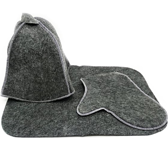 Изображение товара Набор для бани из 3-х предметов Бацькина баня Classic gray 13302