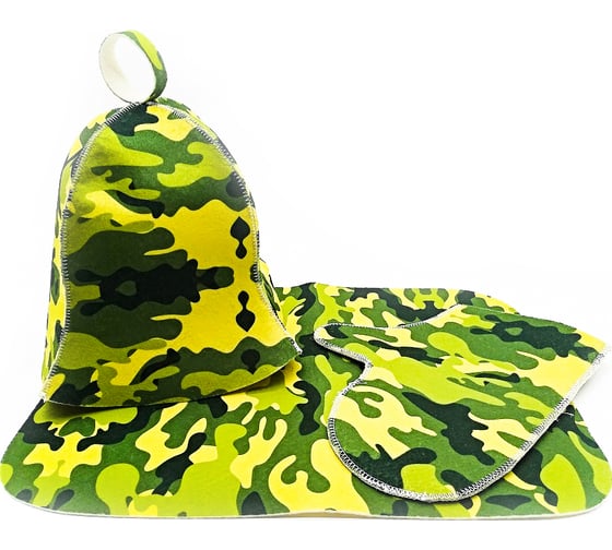 Изображение товара Набор для бани из 3-х предметов Бацькина Баня печать Камуфляж 13326