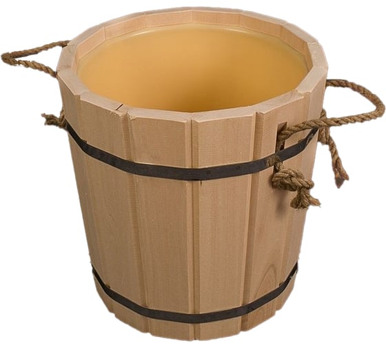 Изображение товара Бондарное ведро с пластиковой вставкой Бацькина баня 13 л 30005