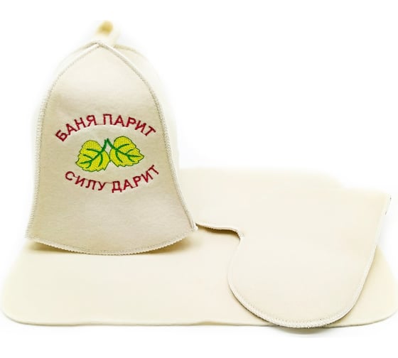 Изображение товара Набор для бани из 3-х предметов Бацькина баня Баня парист силу дарит с листочком 13007