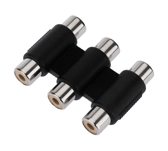 Изображение товара Переходник REXANT 3 гнезда RCA - 3 гнезда RCA, 50 шт 14-0434