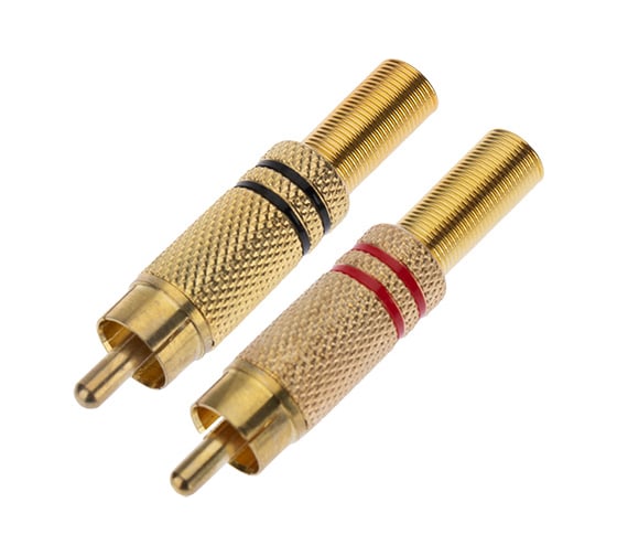 Изображение товара Разъем штекер RCA PROCONNECT металл пайка черный/красный Gold 100 шт 14-0405-1