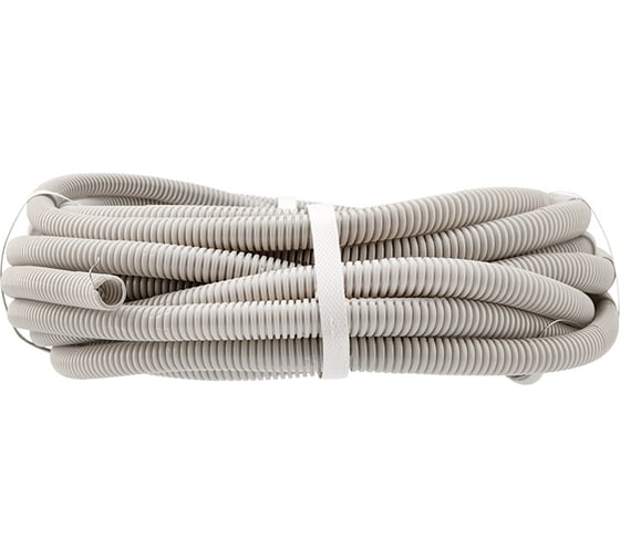 Изображение товара Гофрированная труба REXANT из ПВХ с зондом, d16 мм, 10 м 28-0016-10