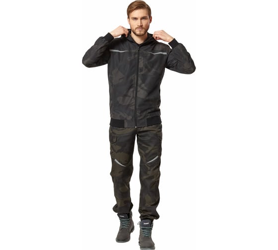 Изображение товара Куртка-ветровка Эксперт Спецодежда Аксель кмф хаки/черный, р.48-50, рост 170-176 6446000067157