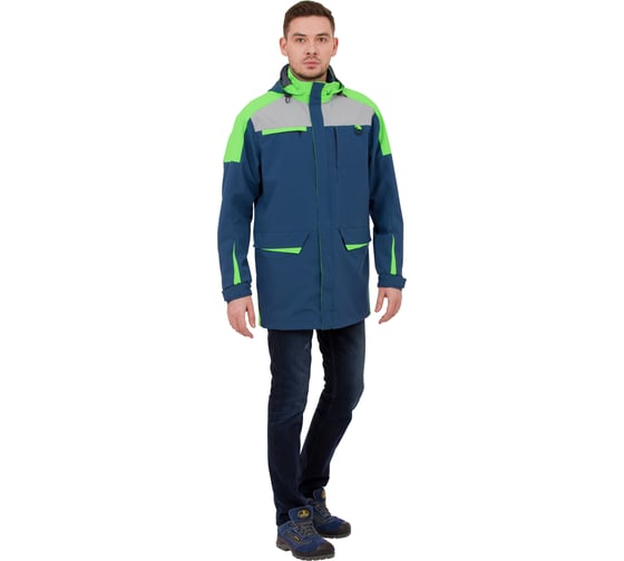 Изображение товара Куртка-ветровка Эксперт Спецодежда Тизер темно-синий/светло-серый/неоновый, р.56-58, рост 182-188 6446000064293