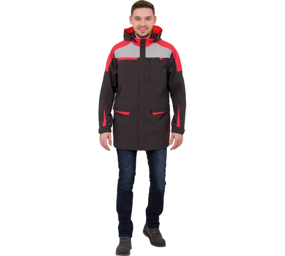 Изображение товара Куртка-ветровка Эксперт Спецодежда Тизер темно-серый/светло-серый/мандарин, р.48-50, рост 170-176 6446000064170