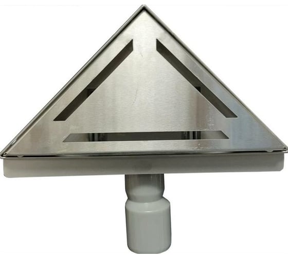 Изображение товара Водоотводящий желоб Terma треугольный, из нержавеющей стали с решеткой Flow-T 200х200 мм, решетка 001 36130