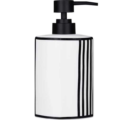 Изображение товара Дозатор для жидкого мыла Moroshka Grafica 5x8,5x17,2 см., белый черный 935-308-01