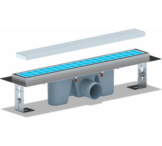 Изображение товара Душевой трап лоток АНИ пласт МОЛ стальной, решетка TLZ2045