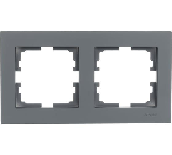 Изображение товара 2-ая горизонтальная рамка Lezard VESNA без вставки, графит 742-3400-147