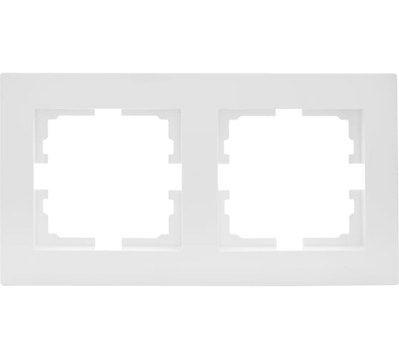 Изображение товара 2-ая горизонтальная рамка Lezard VESNA без вставки, белая 742-0200-147
