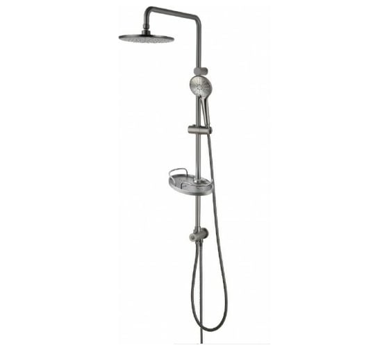 Изображение товара Душевой гарнитур Lemark с фиксированной высотой штанги и верхней душевой лейкой "Тропический дождь" LM3788GM