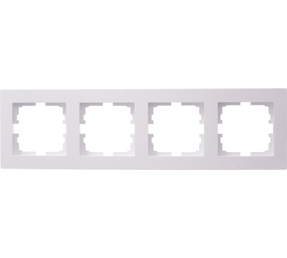 Изображение товара 4-ая горизонтальная рамка Lezard VESNA без вставки, белая 742-0200-149
