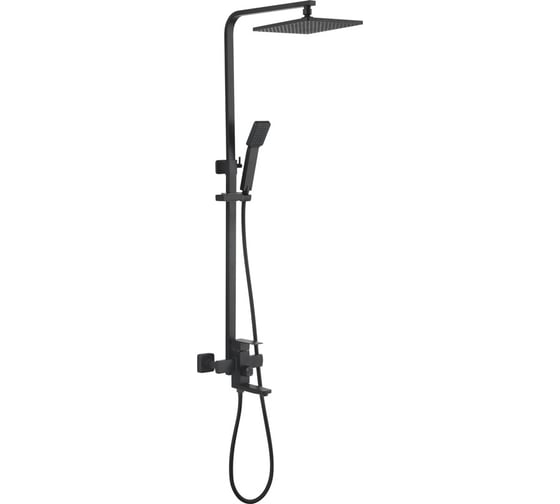 Изображение товара Душевая система Ledeme картридж 40 мм., с тропическим душем, поворотным изливом 180 черный L2433B 808490