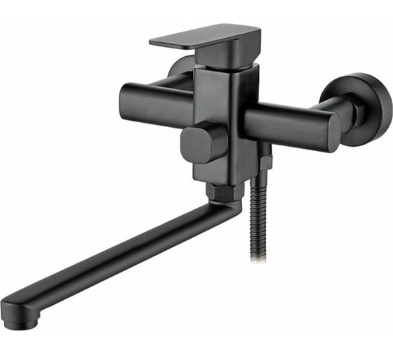 Изображение товара Смеситель для ванны Ledeme картридж 35 мм., дивертор в корпусе, черный L2233B 808454