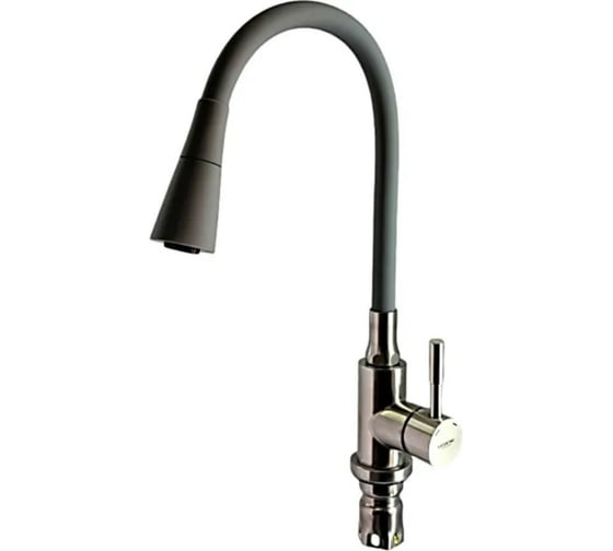 Изображение товара Смеситель для кухни Ledeme с силиконовым изливом серый L74199-9 65949