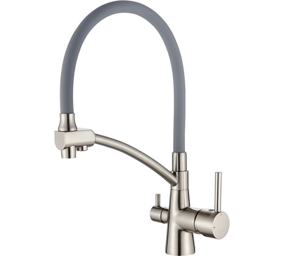 Изображение товара Смеситель для кухни Ledeme с выходом для питьевой воды, серый/сатин L4855A-9 808342