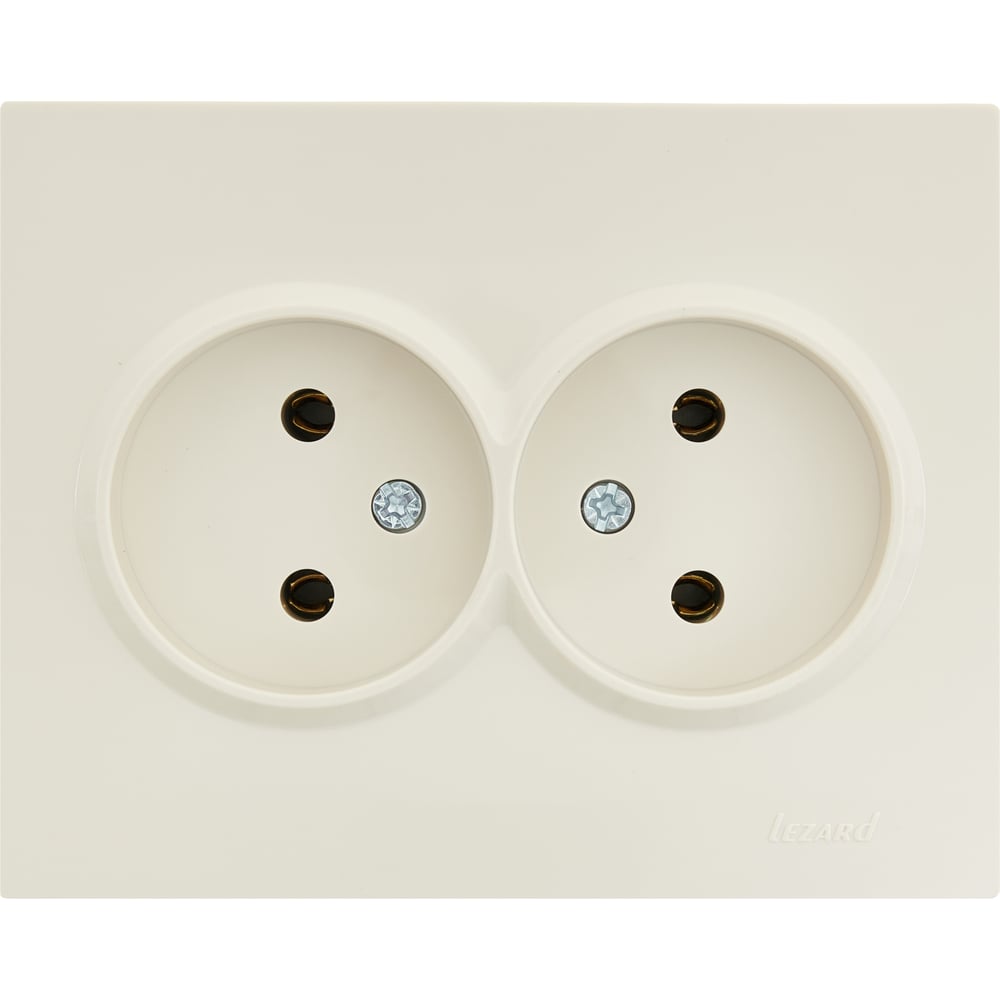 Изображение товара Двойная керамическая розетка Lezard VESNA без заземления кремовая