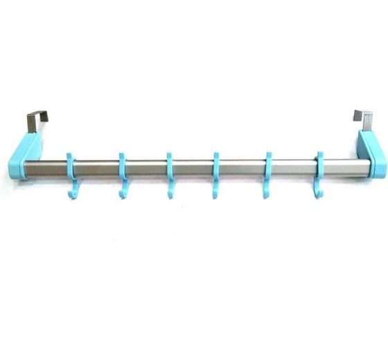 Изображение товара Вешалка на дверь PRIMANOVA 57 см, 6 крючков, голубая M-KA01-02