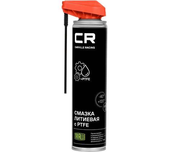 Изображение товара Литиевая смазка с PTFE CARVILLE RACING белая, аэрозоль, расп. 2в1, 400 мл G7400654