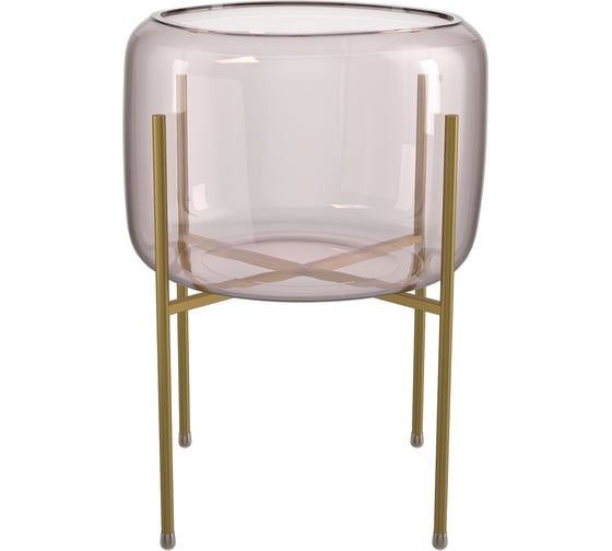 Изображение товара Стеклянная ваза QWERTY “Alphea”, розовая, 16x20 см 73873