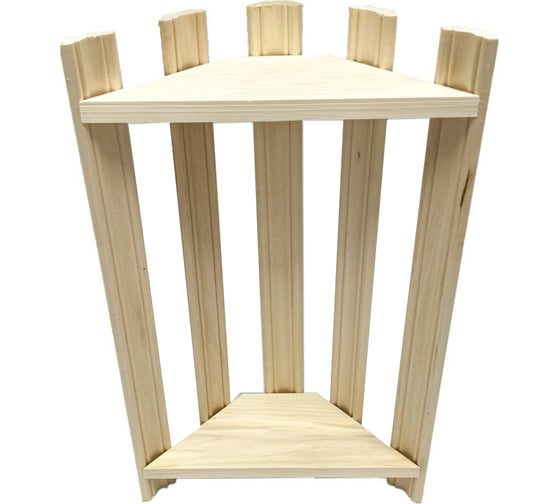 Изображение товара Угловая 2-х ярусная полка Бацькина баня липа, 50х31х12 см 30397