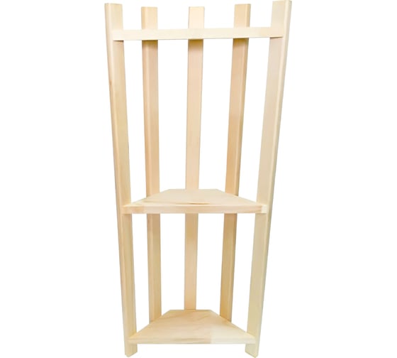 Изображение товара Угловая 3-х ярусная полка Бацькина баня 75x30x12 см 30399