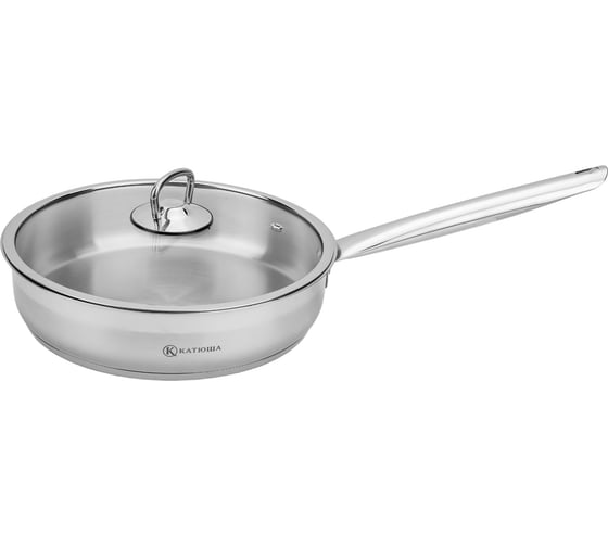 Изображение товара Сковорода Катюша София нержавеющая сталь, 24 см, стекл. крышка, арт.29910-240-0