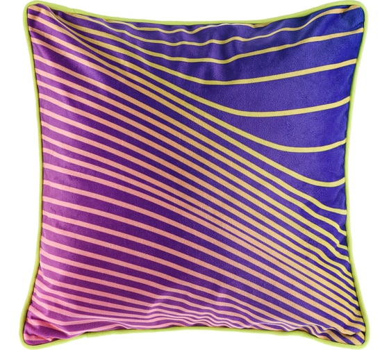 Изображение товара Декоративная подушка Moroshka Karim 40x40 см, на потайной молнии, двусторонняя, синий, фиолетовый 921-201-01