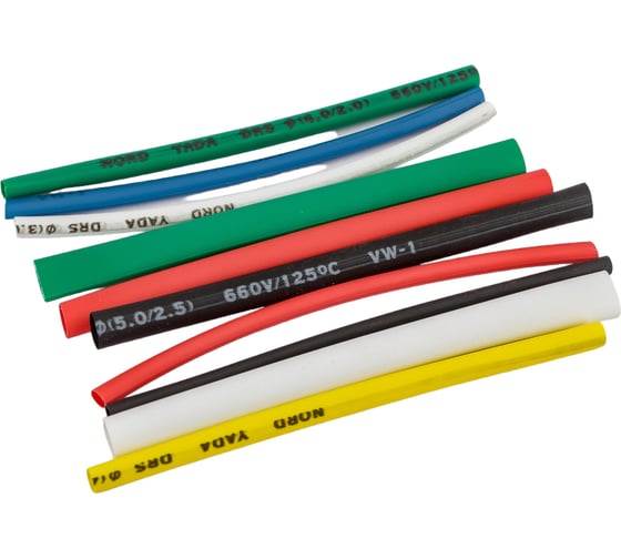 Изображение товара Термоусадочная трубка Nord-Yada набор №1 L=10см (10шт 3-6мм) цветные TM 908023