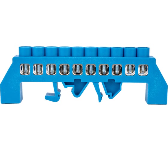 Изображение товара Нулевая N шина в комбинированном синем изоляторе на DIN-рейку REXANT 8x12 мм 10 групп 11-2316