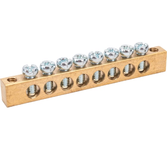 Изображение товара Шина PEN земля-ноль REXANT 6x9 мм 8/2 8 групп/крепеж по краям 11-2366