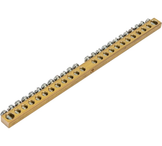 Изображение товара Шина PEN земля-ноль REXANT 6x9 мм 24/1 24 группы/крепеж по центру 11-2364