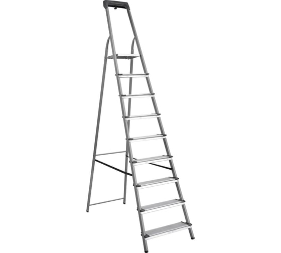 Изображение товара Стальная стремянка с алюминиевыми ступенями 130 мм и органайзером Новая Высота 1x9 1138109