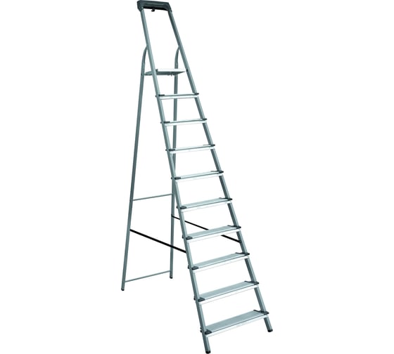 Изображение товара Стальная стремянка с алюминиевыми ступенями и органайзером Новая Высота 1x10 1138110