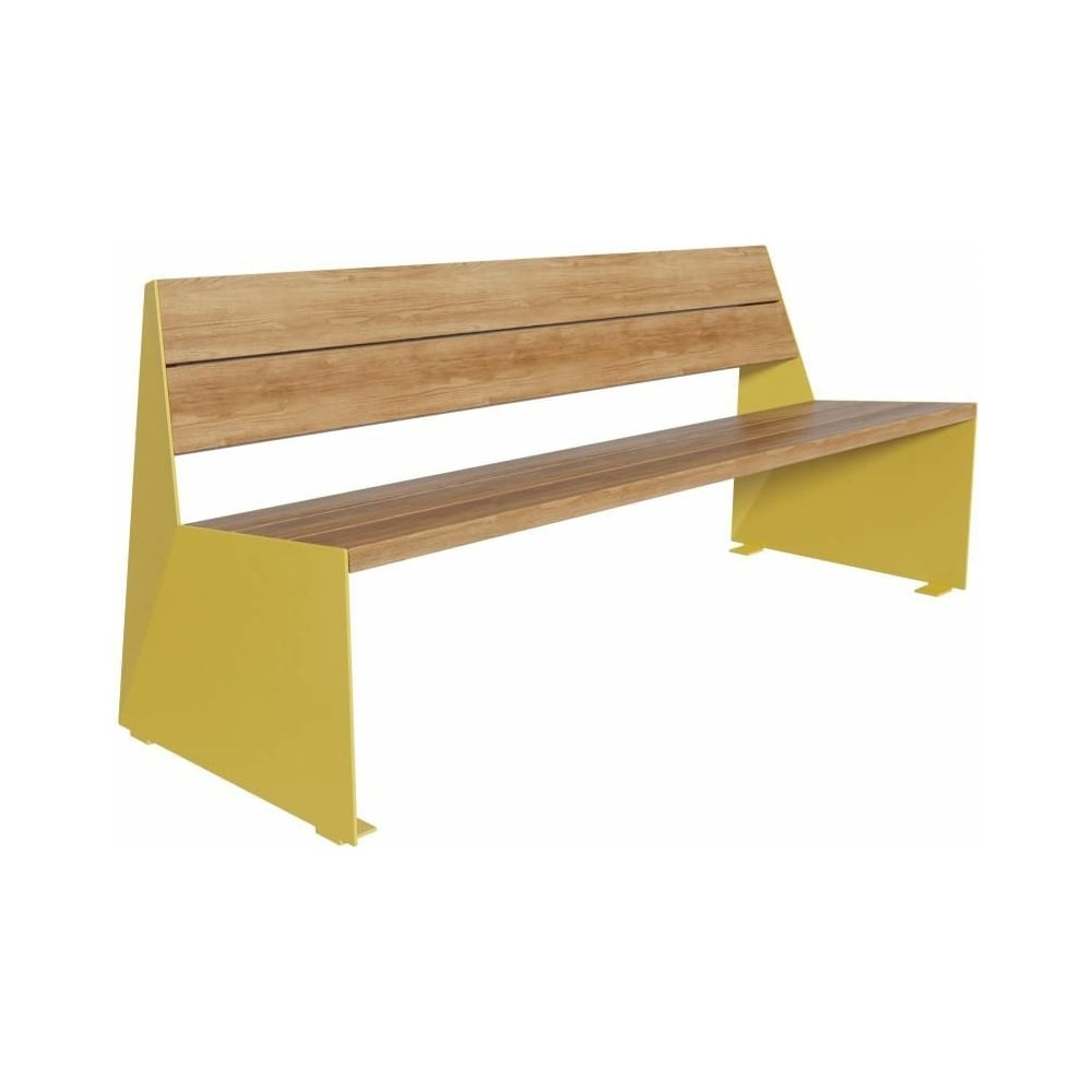 Изображение товара Стальная скамейка со спинкой Хоббика Монс 13872 корпус дерево цвет палисандр