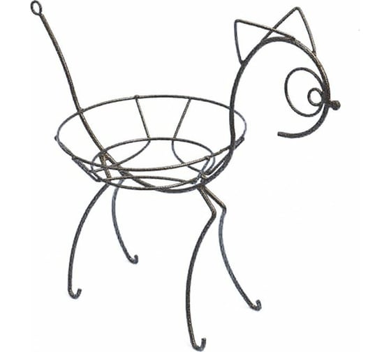 Изображение товара Настольная подставка на 1 горшок ПРОФСАНМОНТАЖ Кошка 40х43х22 см 056349