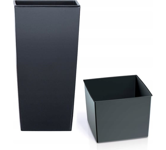 Изображение товара Кашпо Эльфпласт Camellia квадратное, с вкладышем, венге, 295х565 мм 065968