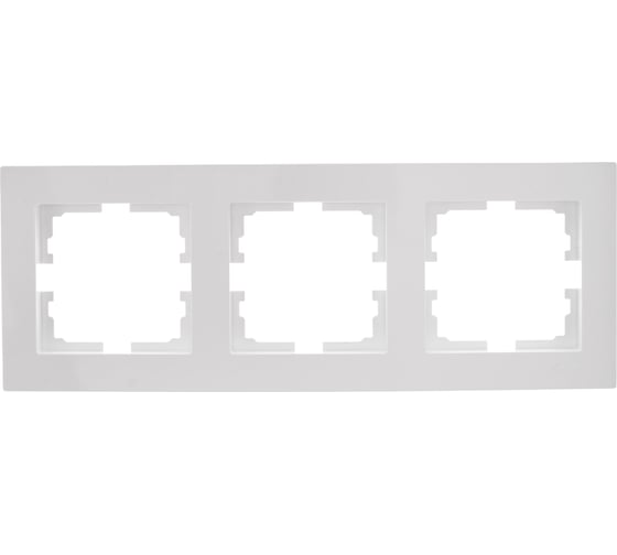 Изображение товара 3-ая горизонтальная рамка Lezard VESNA без вставки, белая 742-0200-148