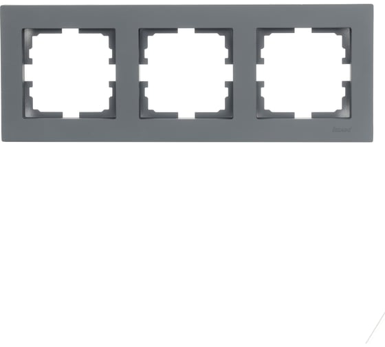 Изображение товара 3-ая горизонтальная рамка Lezard VESNA без вставки, графит 742-3400-148