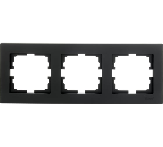 Изображение товара 3-ая горизонтальная рамка Lezard VESNA без вставки, чёрный бархат 742-4200-148