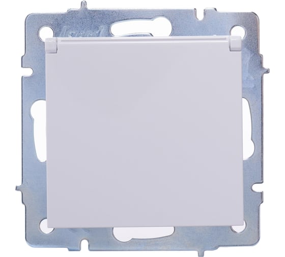 Изображение товара Розетка Lezard VESNA с заземлением, с крышкой, ПБТ, белая 742-0288-123B