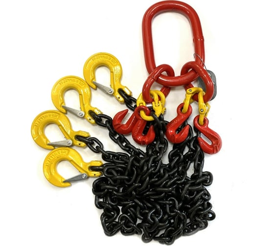 Изображение товара Цепной четырехветвевой строп ТамбовТехСнаб 4СЦ, 6.7 т, 5 м, с укорачивающими крюками 7930124365583