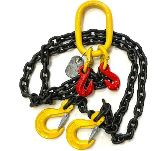 Изображение товара Двухветвевой цепной строп ТамбовТехСнаб 2СЦ 1.6 т, 4 м, с укорачивающими крюками 7930124367310