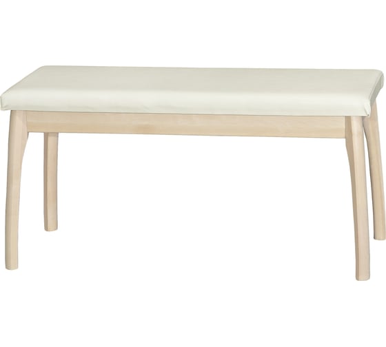Изображение товара Мягкая скамья для прихожей Мебелик экокожа крем, каркас лак 7561