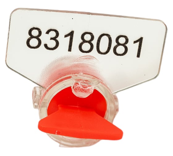 Изображение товара Пломба ООО Пломба.Ру пластиковая роторная номерная, Цвет красный 100 шт. КПП-3-2030 РХ3 825703