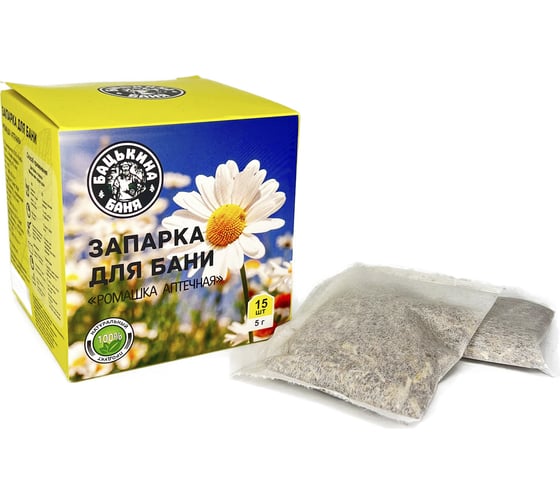 Изображение товара Универсальный фильтр-пакет для заваривания Бацькина баня Ромашка аптечная 15 шт. по 5 г  21033