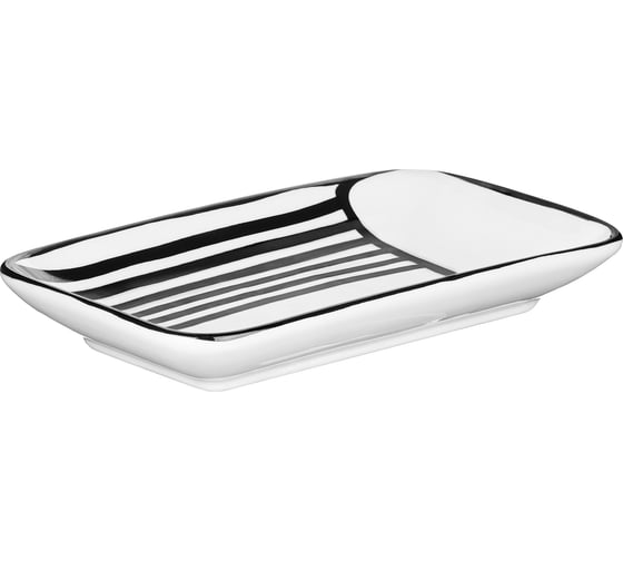 Изображение товара Мыльница Moroshka Grafica 8x13x2 см., цвет белый черный 935-311-01