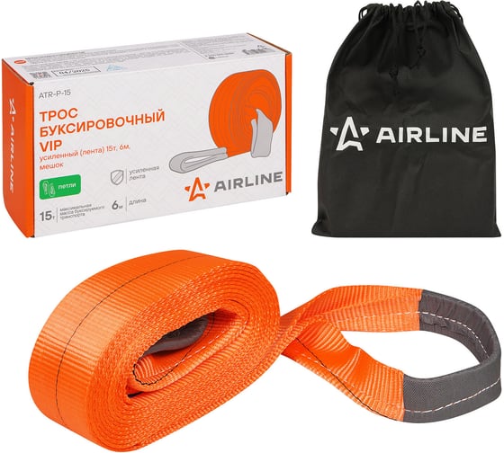 Изображение товара Трос VIP буксировочный лента 15 т, 6 м, без крюков, в сумке ATR-P-15 Airline