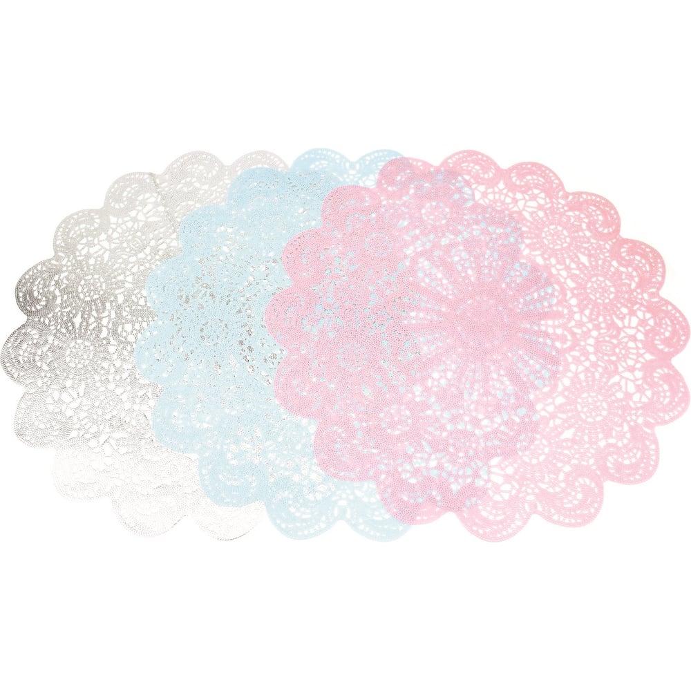 Изображение товара Салфетка-подставка КОШКИН ДОМ круглая 38 см, ПВХ, цветное кружево